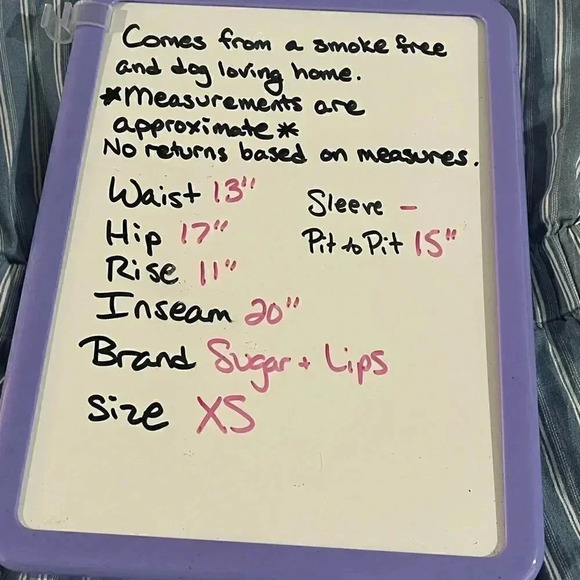 Sugar + Lips jumpsuit size XS spaghetti stripes, smocking EUC - Picture 8 of 12